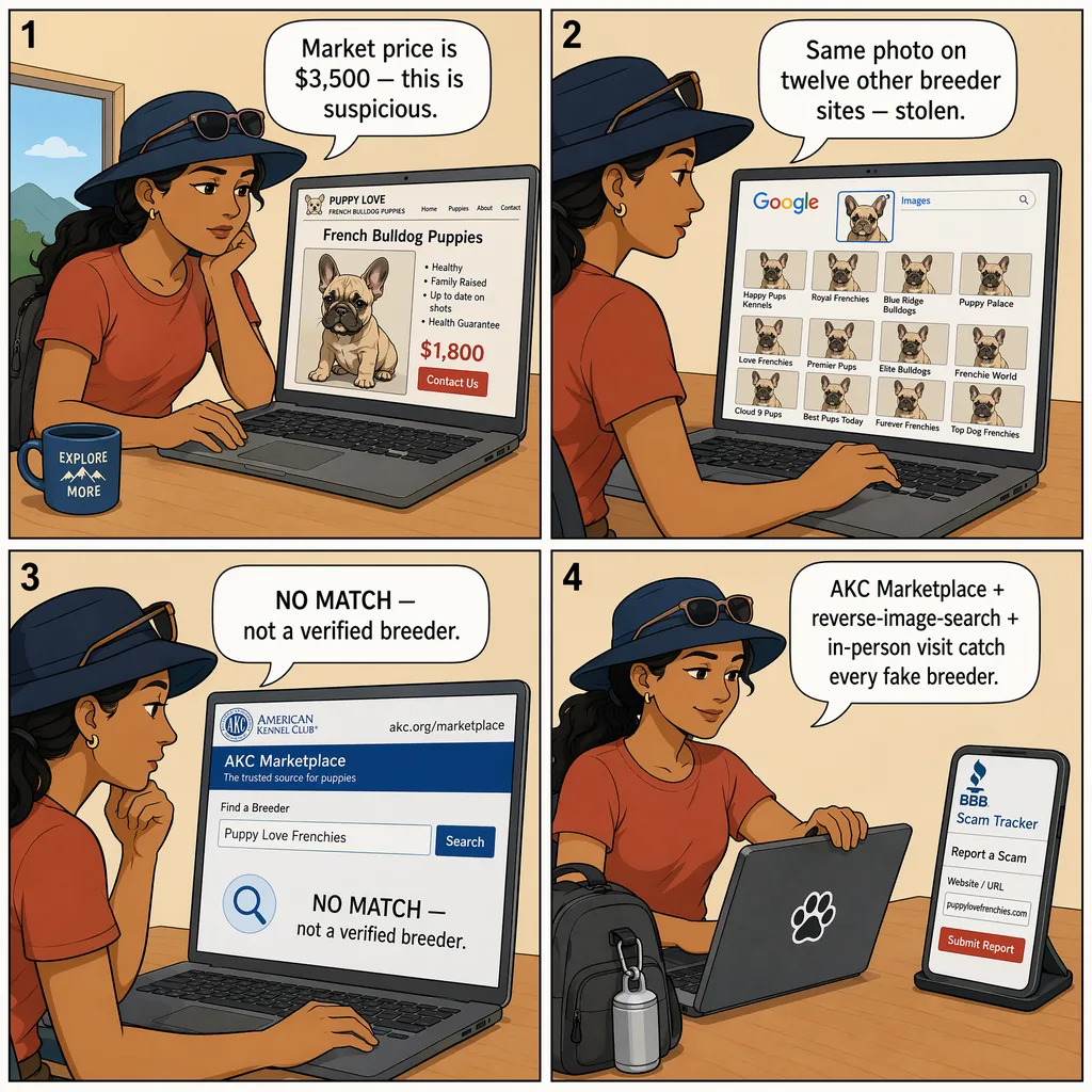 Fake Breeder Website — comic illustration