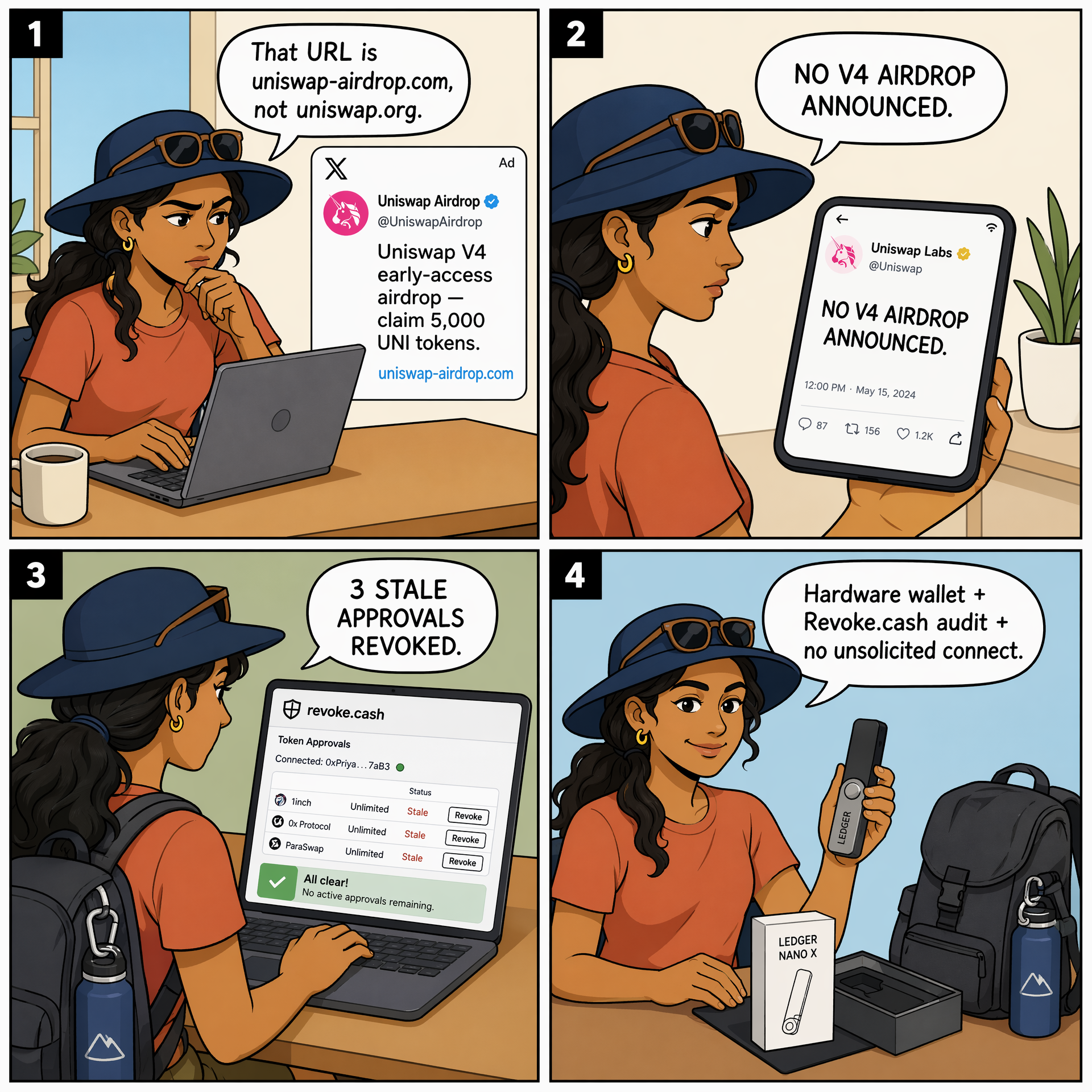 Wallet Drainer (Inferno-Style) — comic illustration