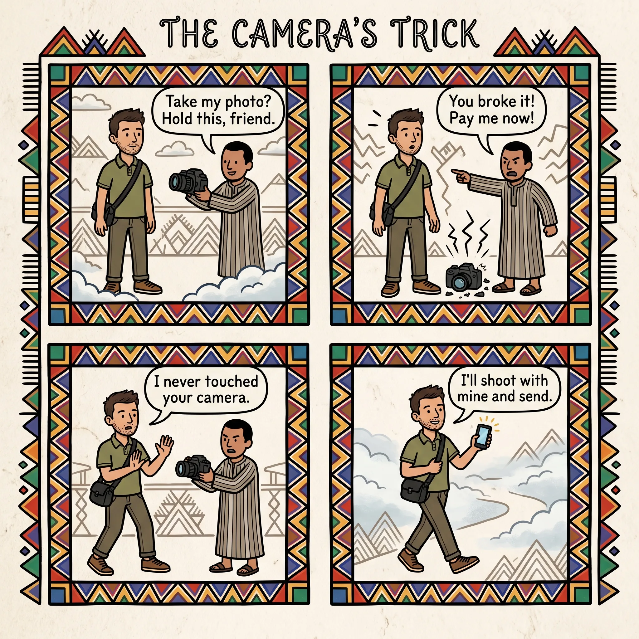 The Viewpoint Camera-Drop & Photo Tip — comic illustration