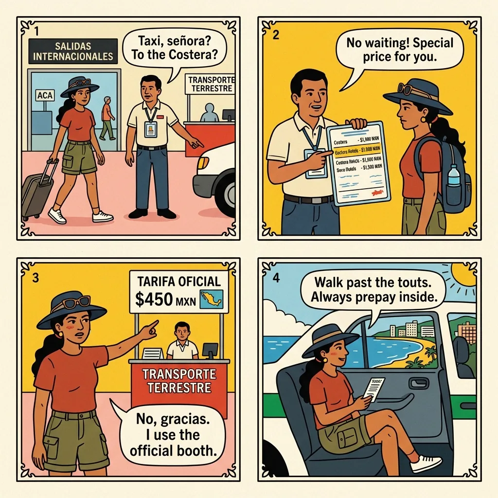 ACA Airport Taxi-Mafia Overcharge — comic illustration