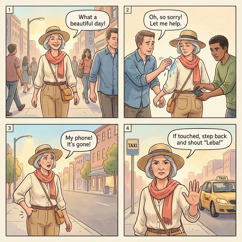 Spit-and-Grab Pickpocket — comic illustration