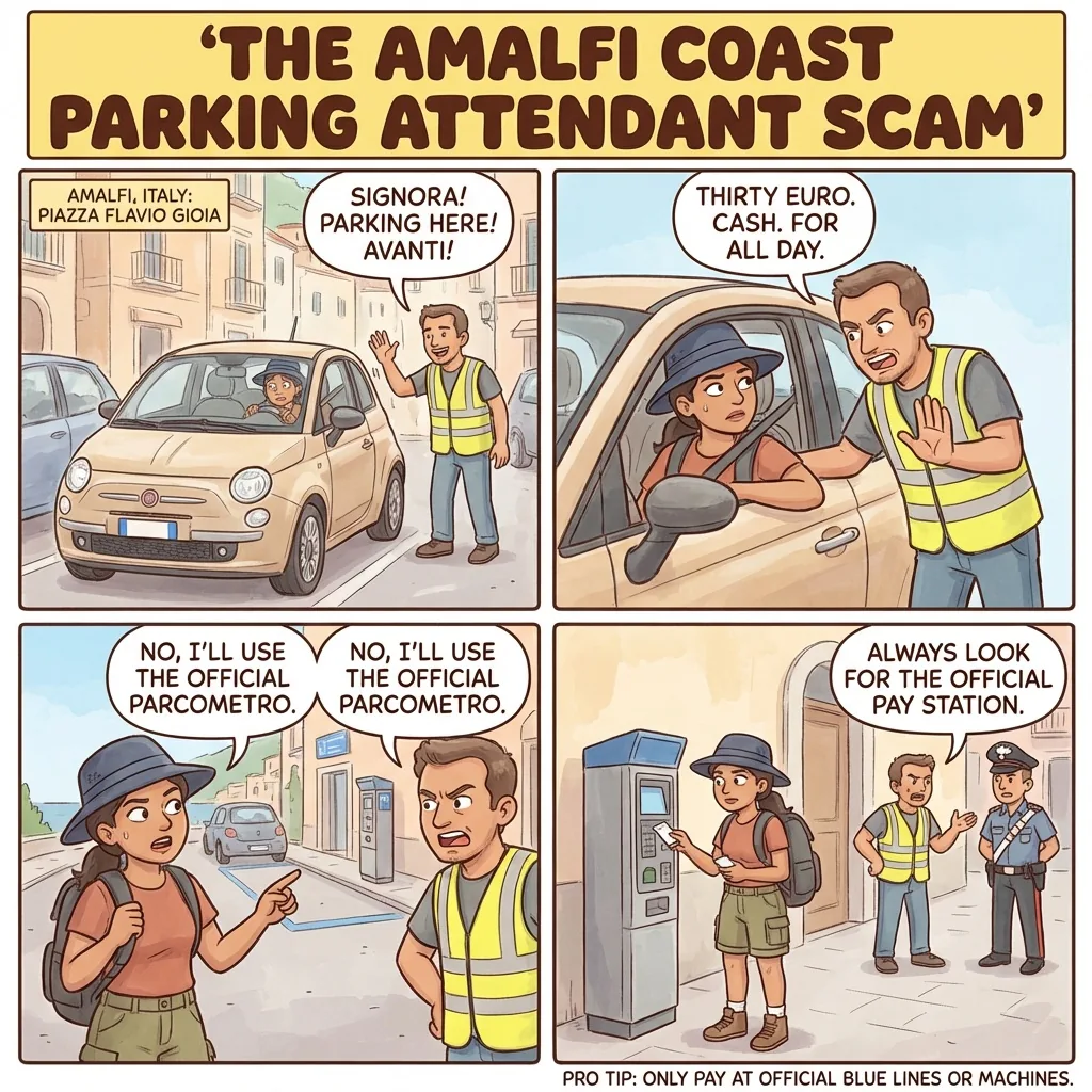 Amalfi & Ravello Parcheggiatori Abusivi — comic illustration