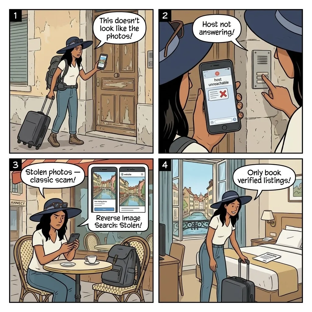 Vacation Rental Fraud — comic illustration