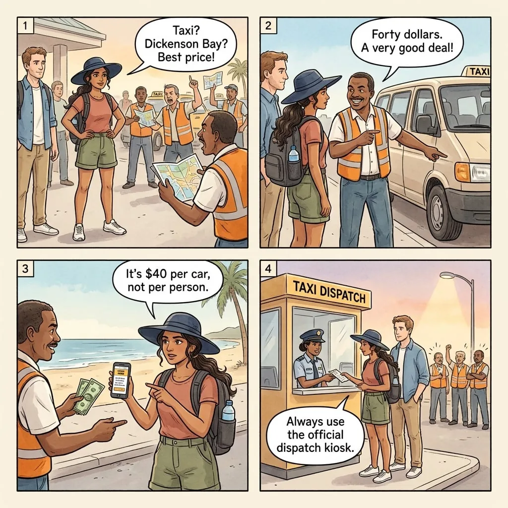 Cruise Port Taxi Gauntlet — comic illustration