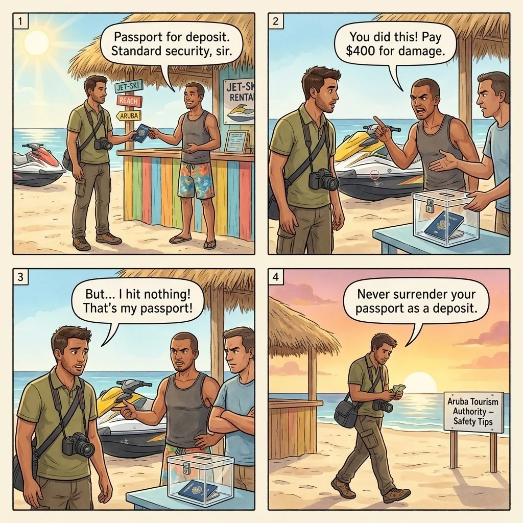 Palm Beach Jet-Ski Passport-Hostage Damage Hustle — comic illustration