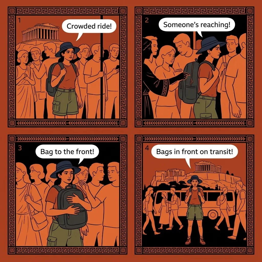 Metro & Tour-Bus Pickpocket Teams — comic illustration