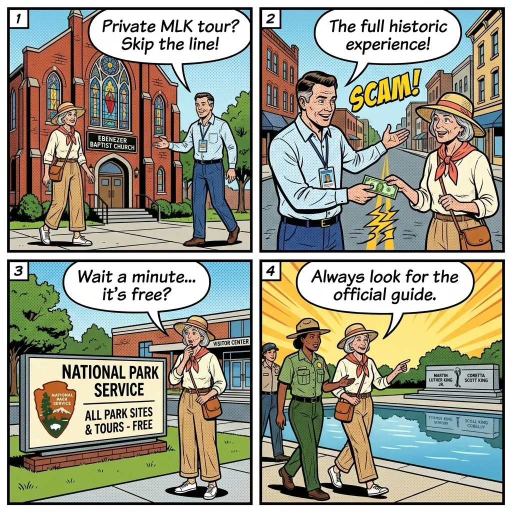 MLK Center & Sweet Auburn Tour Touts — comic illustration