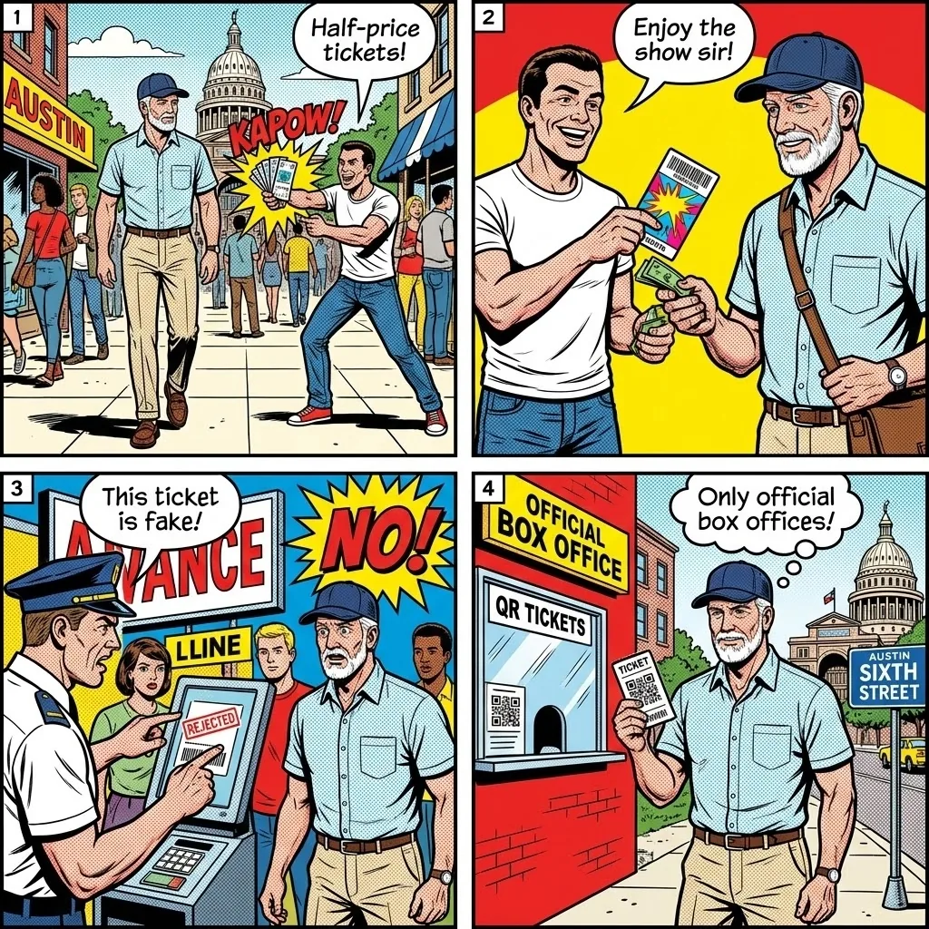 Bar Crawl and Event Ticket Fraud — comic illustration
