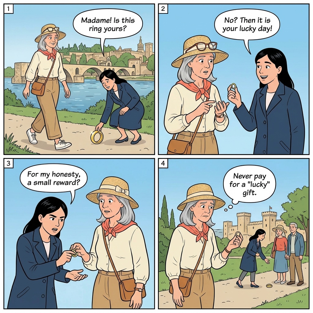 Gold Ring Scam — comic illustration