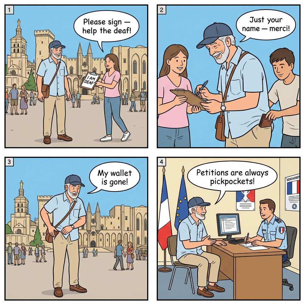 Petition Clipboard Scam — comic illustration