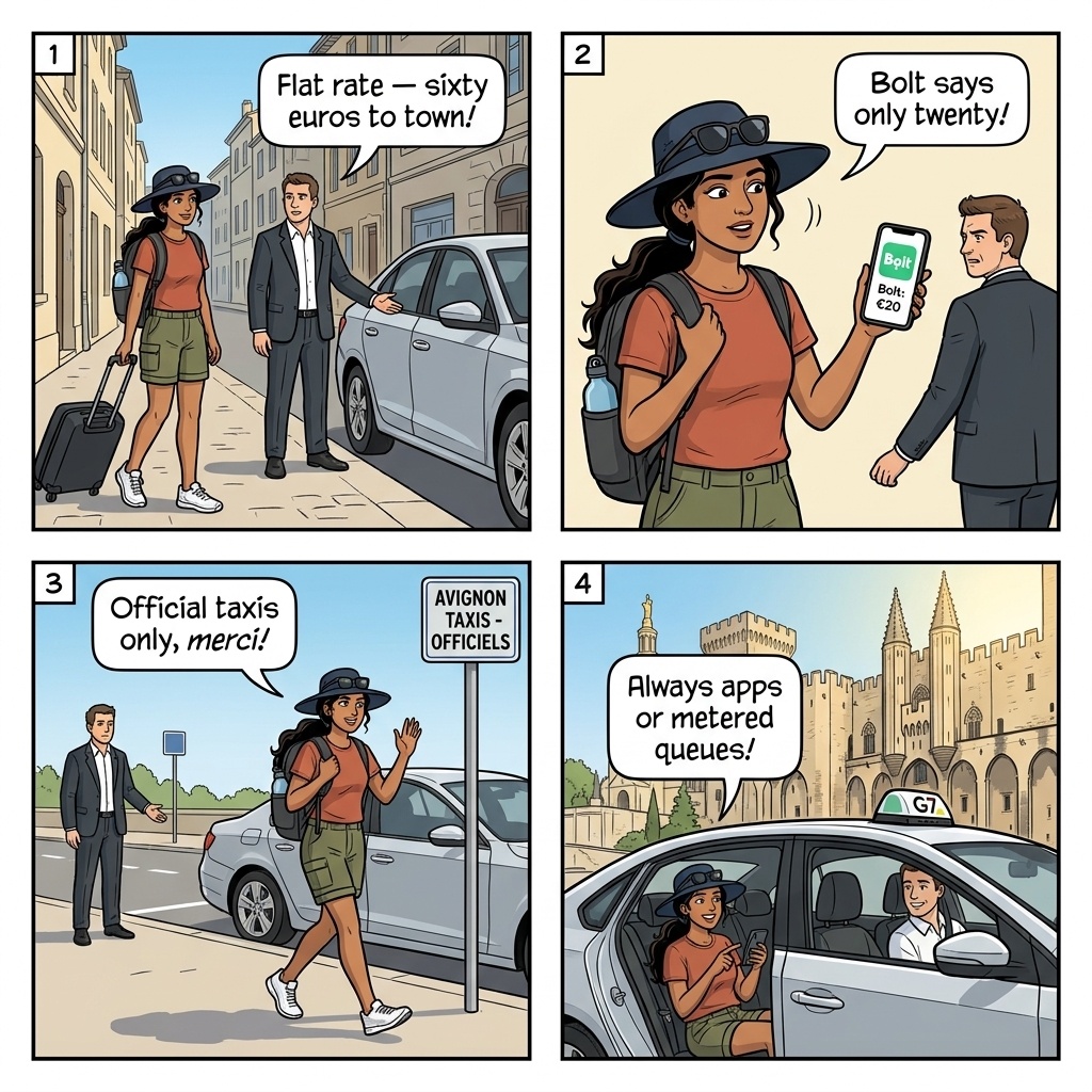Taxi Overcharging — comic illustration