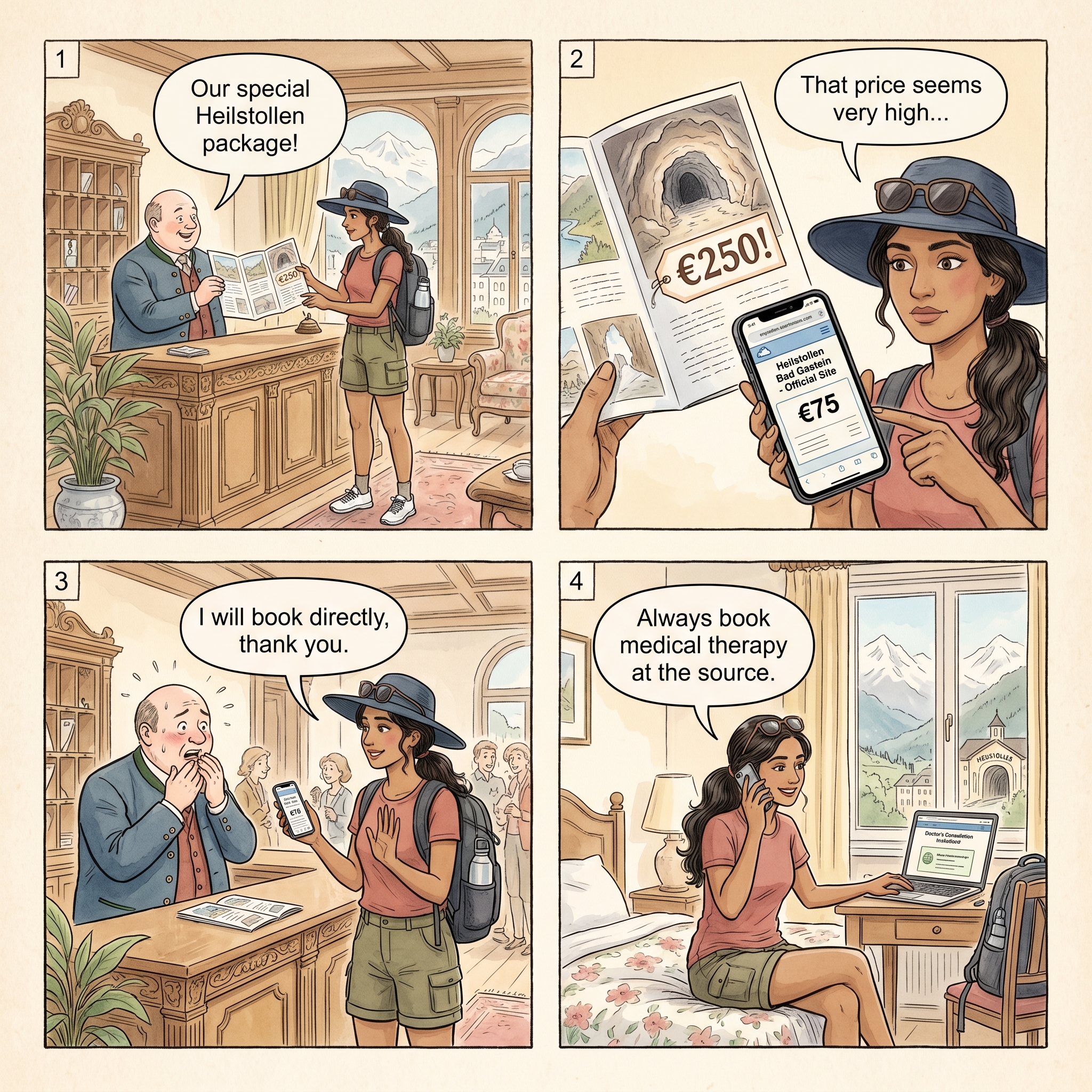 Radon Gallery Therapy Package Upsell — comic illustration