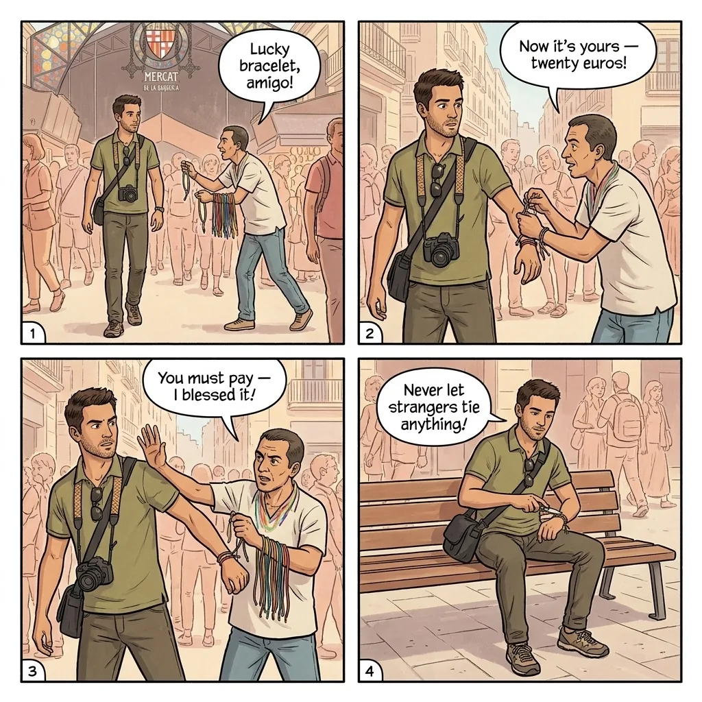 Friendship Bracelet Hustle — comic illustration