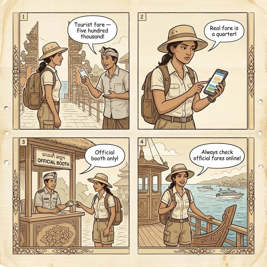 Batam Ferry from Singapore Harborfront/Tanah Merah Overcharge & 'Tour — comic illustration