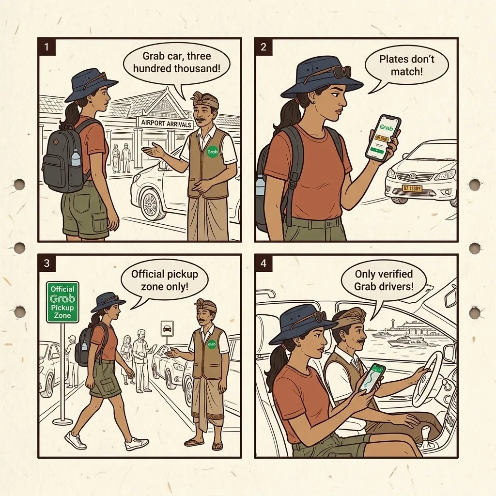 Batam Airport & Hotel Transfer Taxi Overcharge — comic illustration