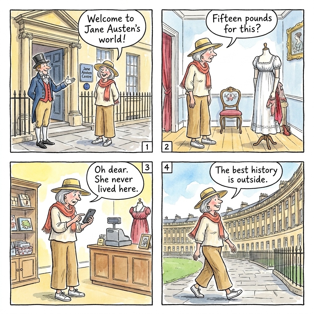 Jane Austen Centre Overpriced Re-Created Exhibit — comic illustration