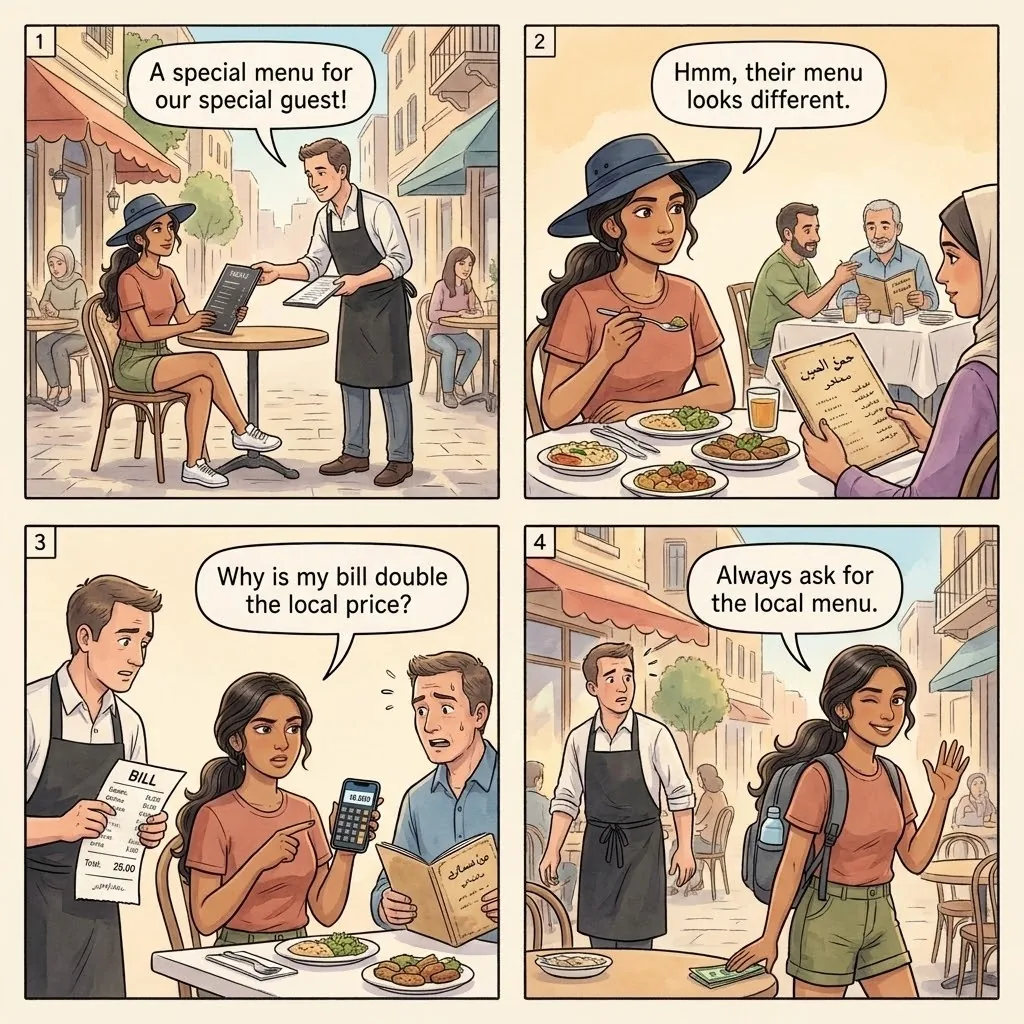 The Gemmayzeh Dual-Menu Mark-Up — comic illustration