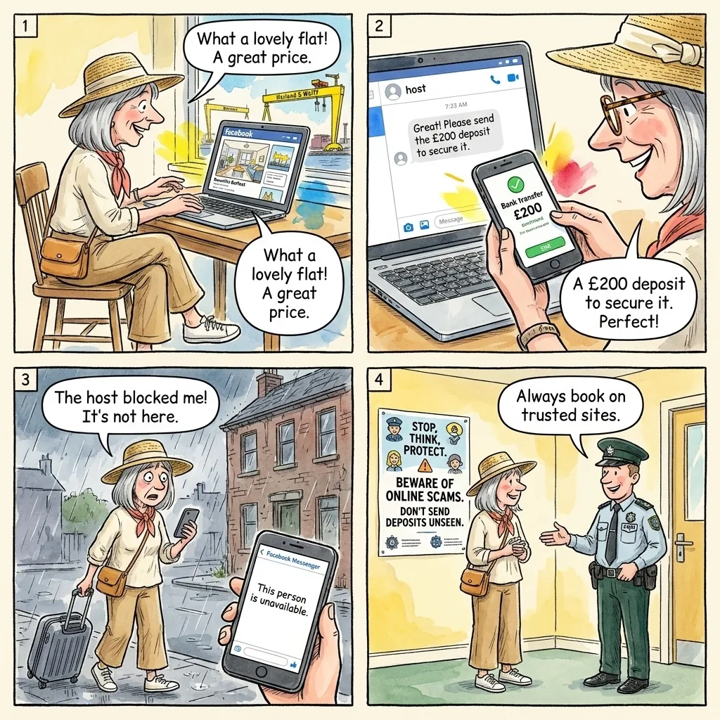 The Causeway Coast Bank-Transfer Rental — comic illustration