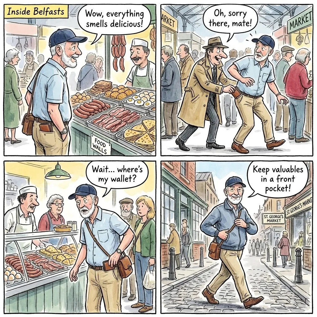 The St. George's Market Pickpocket Bump — comic illustration