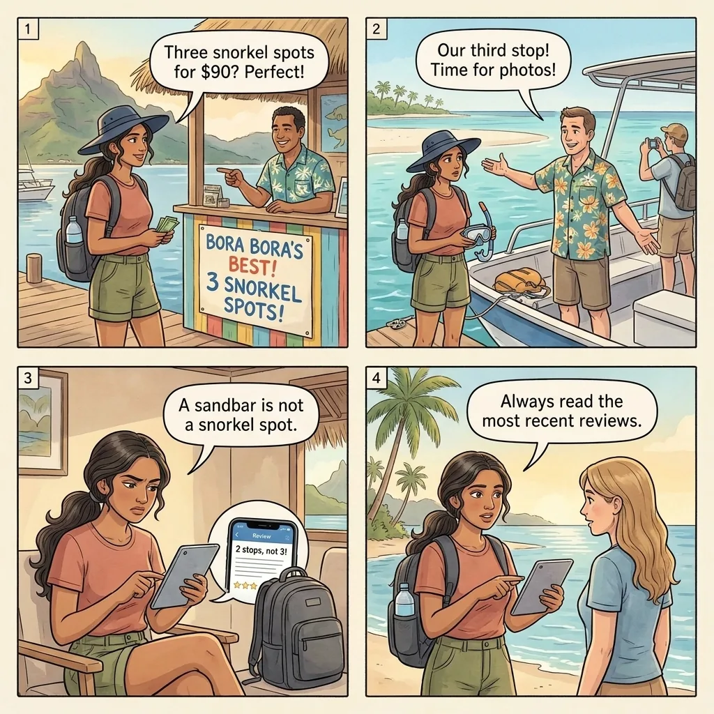 The Overpriced Lagoon Tour Bait-and-Switch — comic illustration