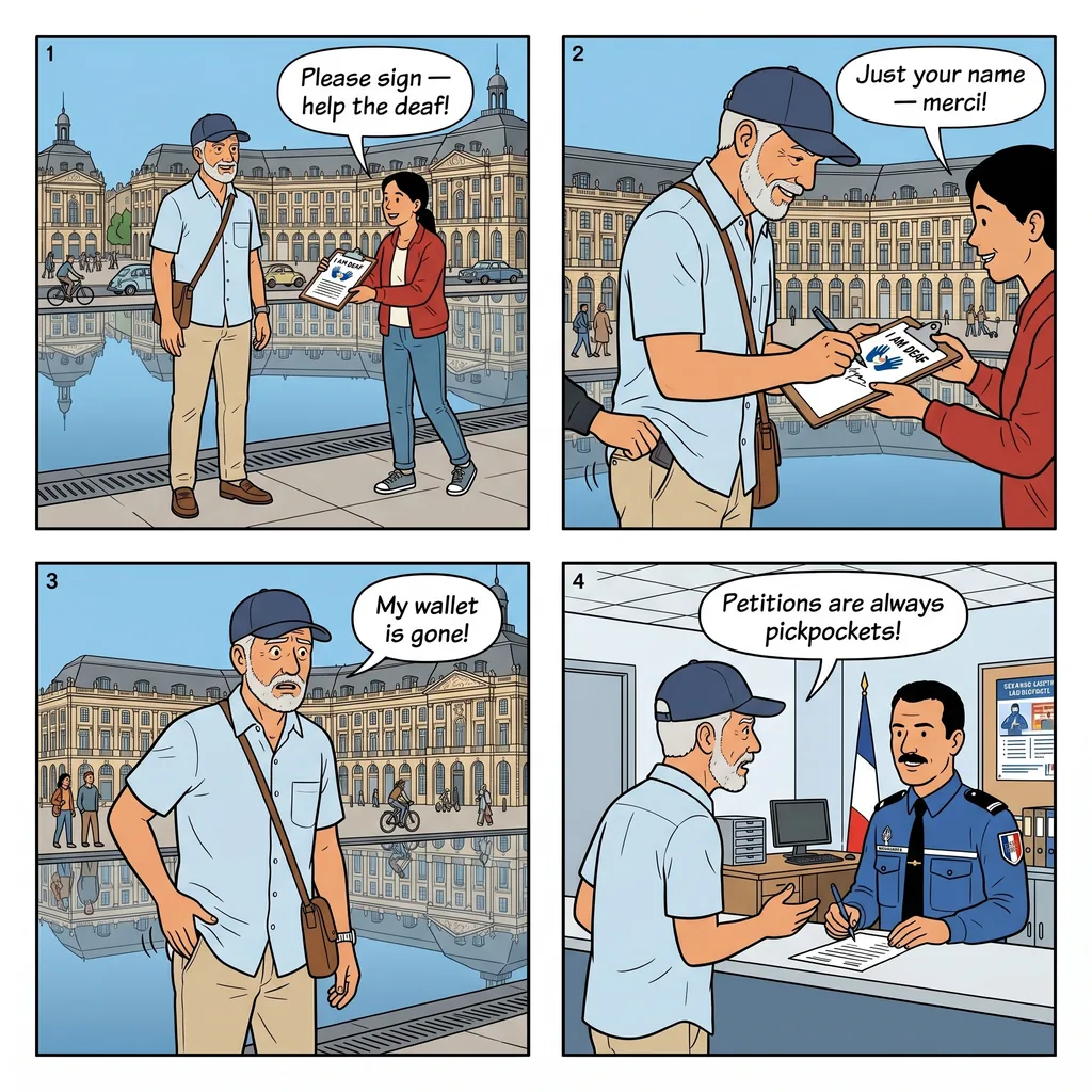 The Petition Clipboard Scam — comic illustration
