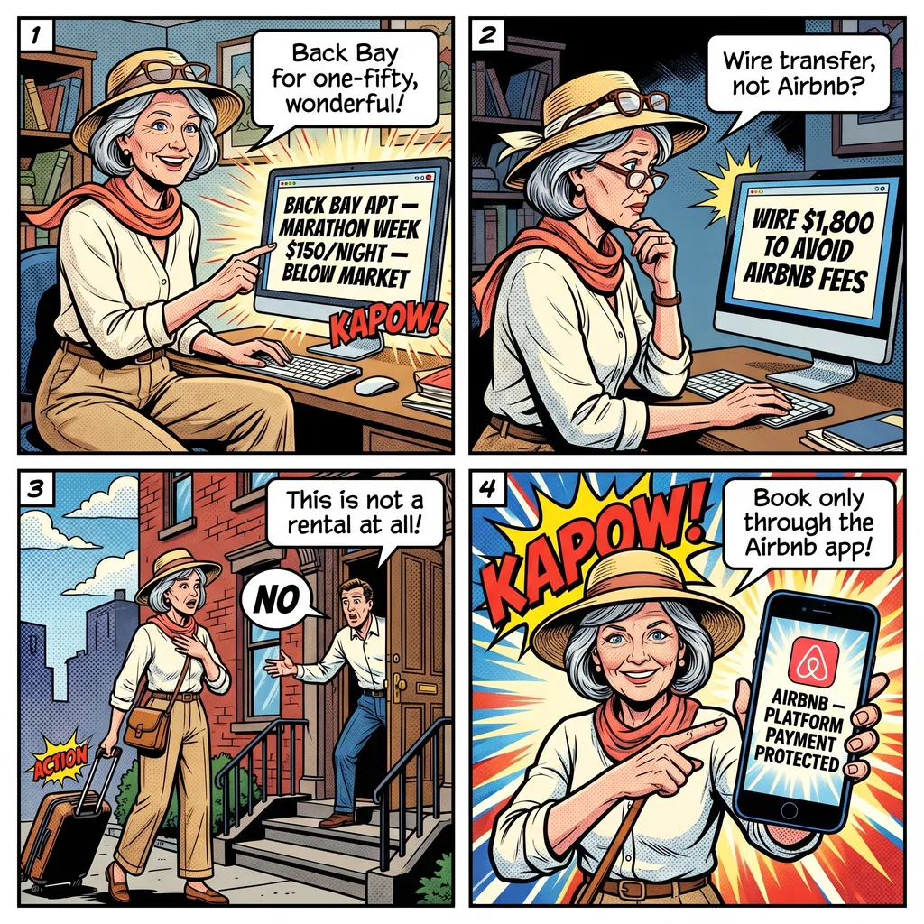 Vacation Rental Scam — comic illustration