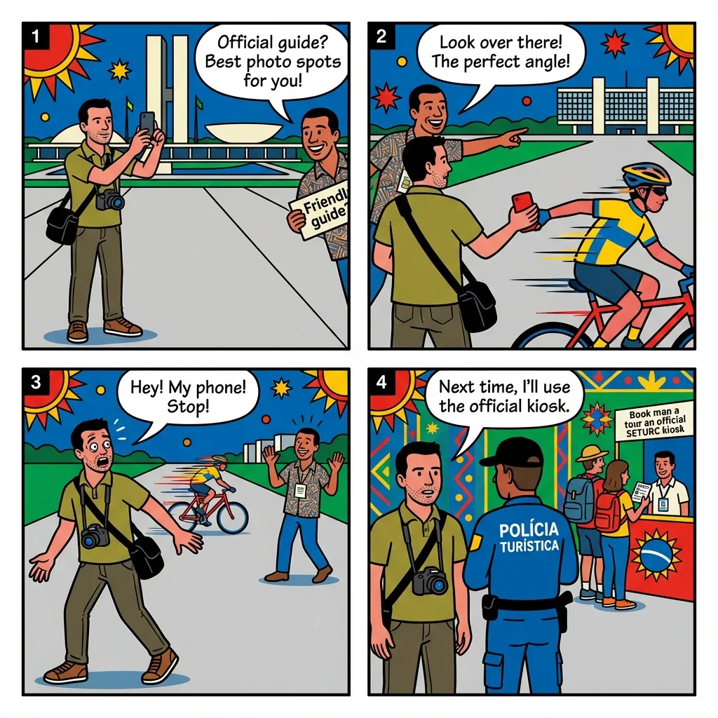 The Esplanada Cyclist Snatch — comic illustration