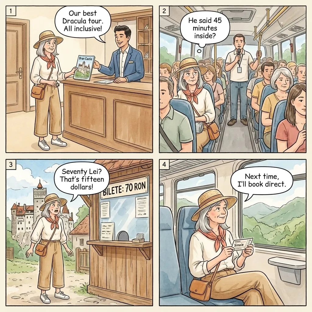 Bran Castle Day-Tour Reseller Markup — comic illustration