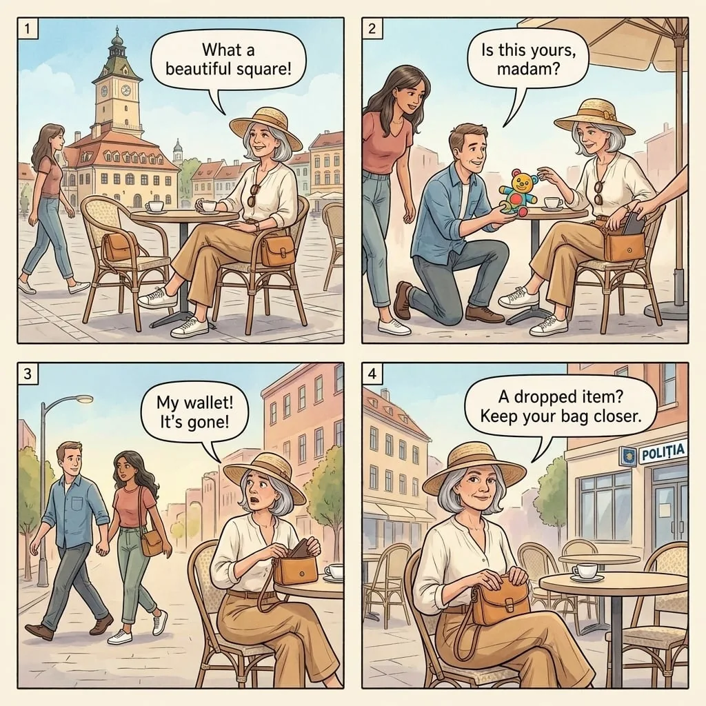 Council Square Distraction-Pickpocket Crew — comic illustration