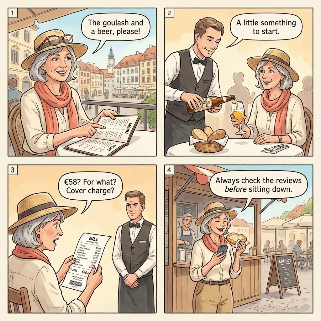 The Hlavné Námestie Tourist-Menu Mark-Up — comic illustration