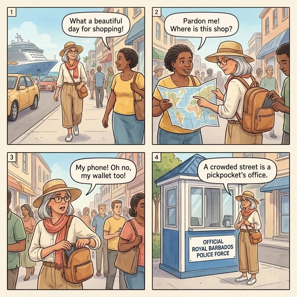 The Broad Street Cruise-Day Pickpocket — comic illustration