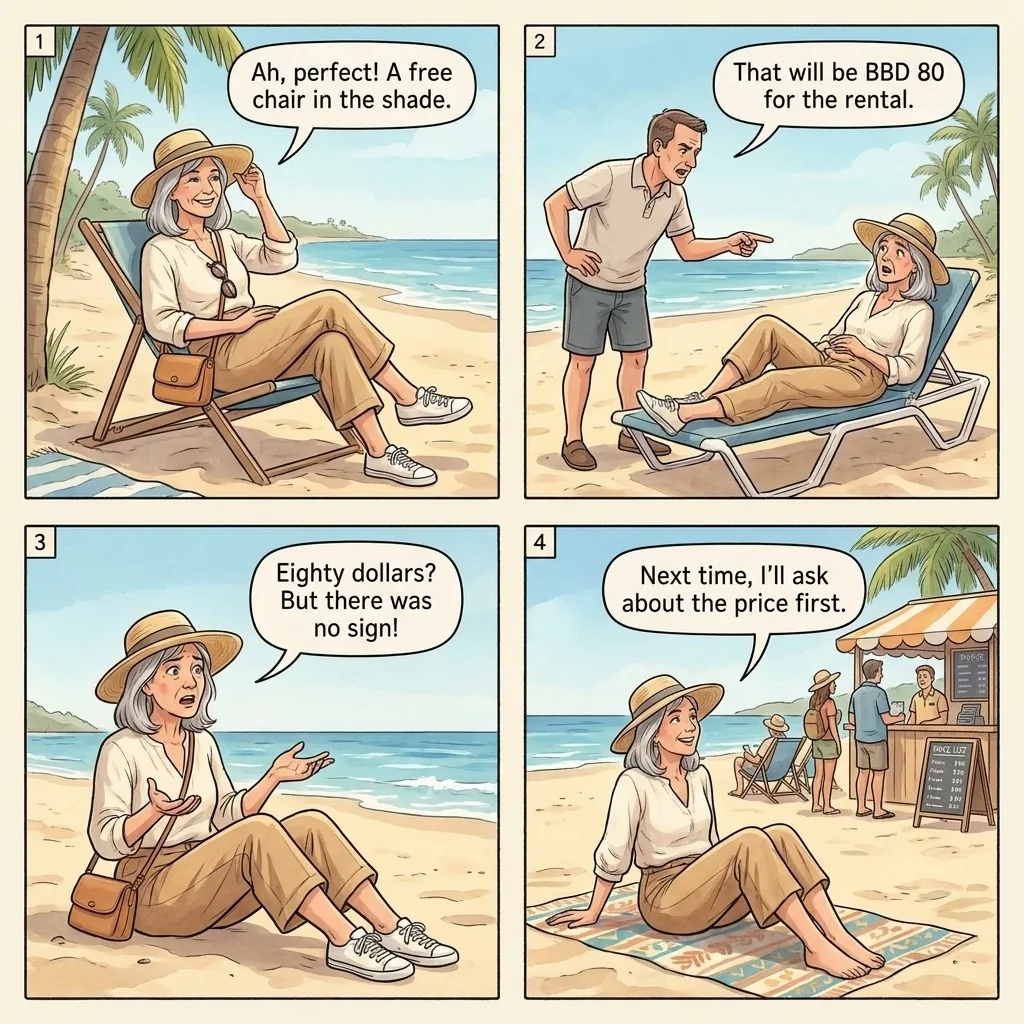 The Brownes Beach 'Free Chair' Shakedown — comic illustration