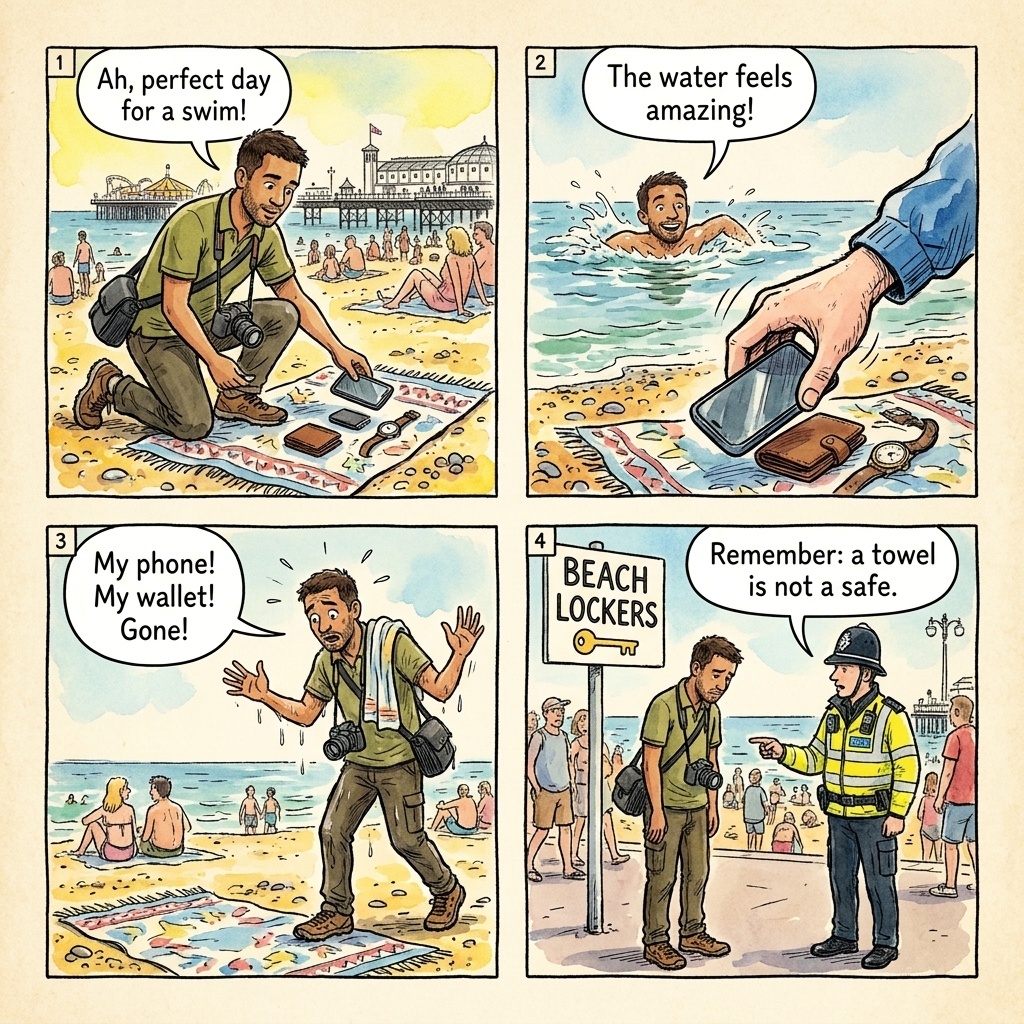 The Pebble-Beach Swim-Pile Snatch — comic illustration