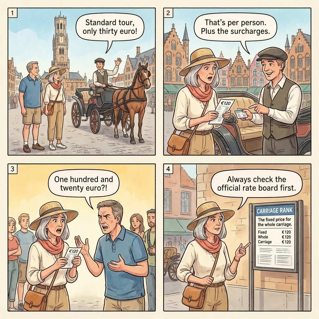 The Burg Square Horse Carriage Per-Person Reveal — comic illustration
