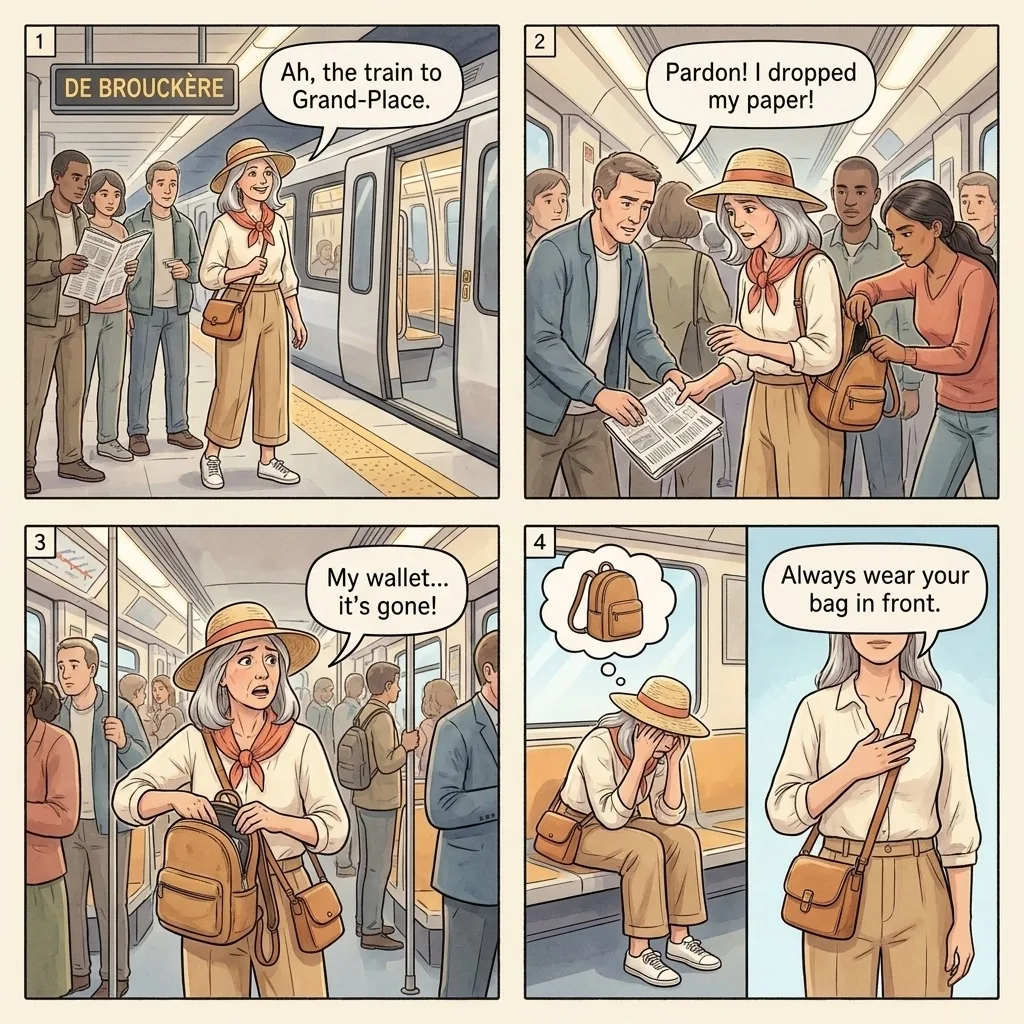 Metro Pickpocket Teams — comic illustration