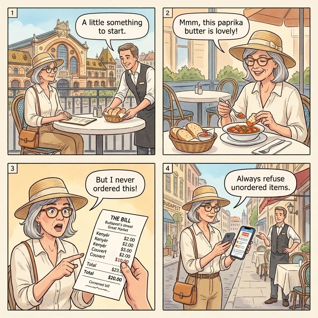 The Great Market Hall Tourist-Menu Surcharge — comic illustration
