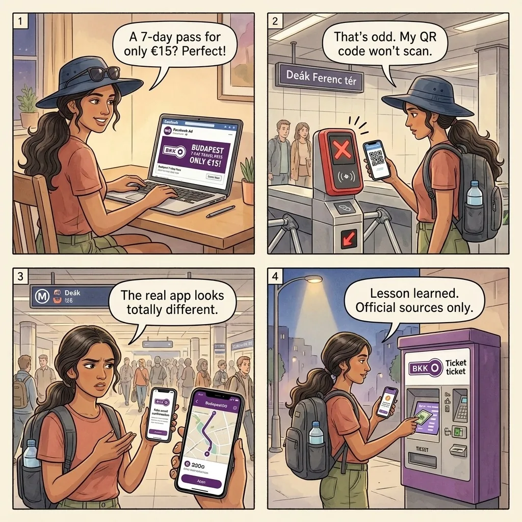 The Fake BKK Facebook Travel Pass — comic illustration