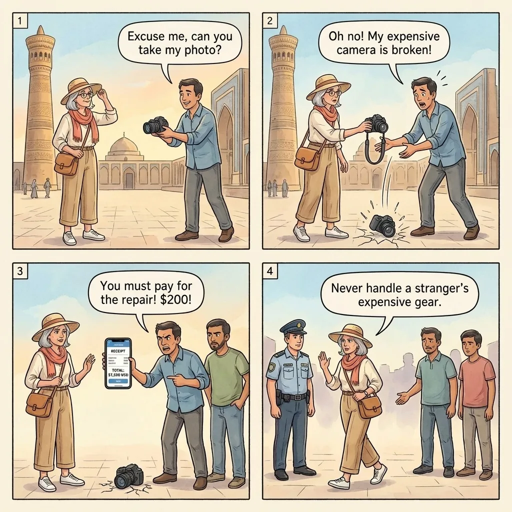The Poi Kalon Dropped-Camera Setup — comic illustration