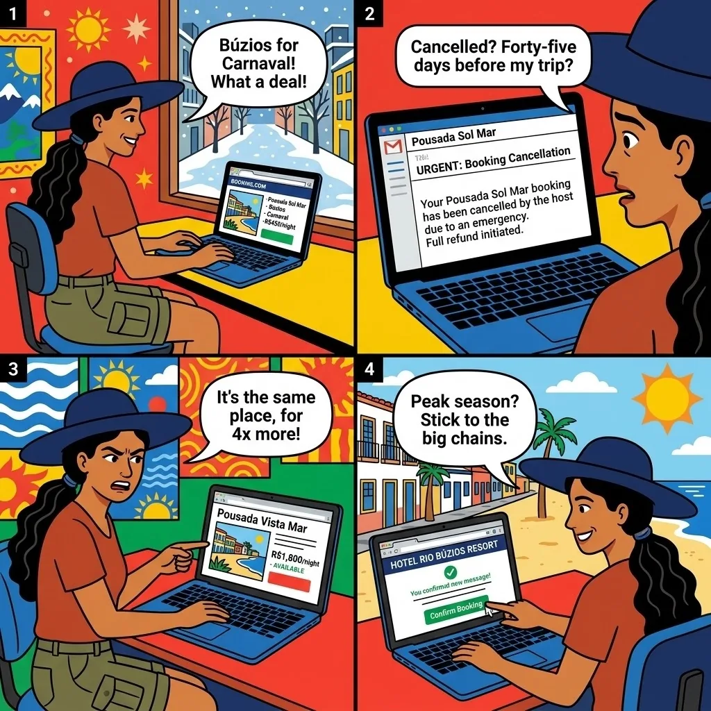 The Búzios Pousada Bait-and-Switch — comic illustration