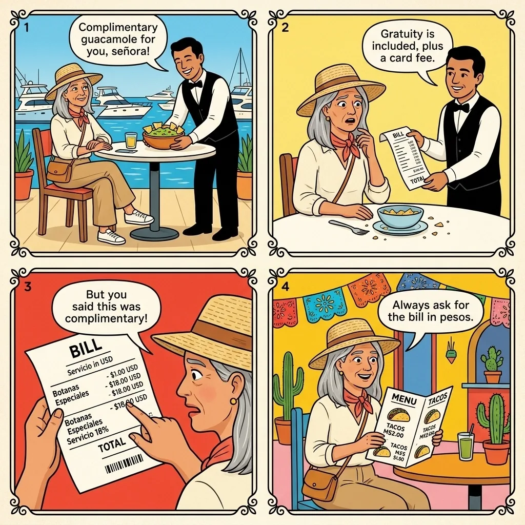Marina Boardwalk Menu Bill-Padding — comic illustration