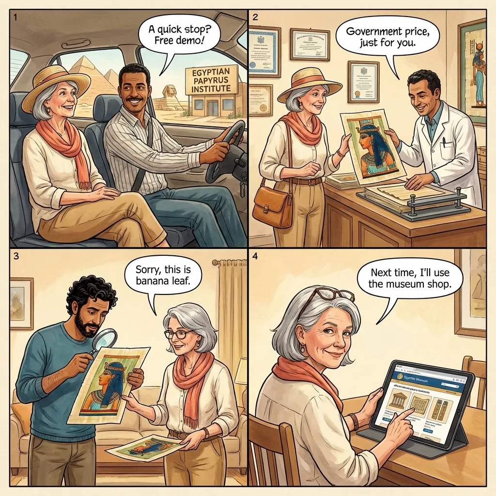Papyrus and Government Shop Trap — comic illustration