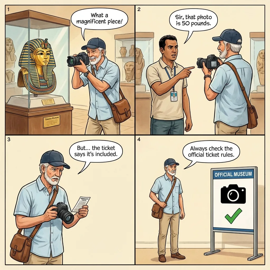 Fake Photo Fee at Monuments — comic illustration