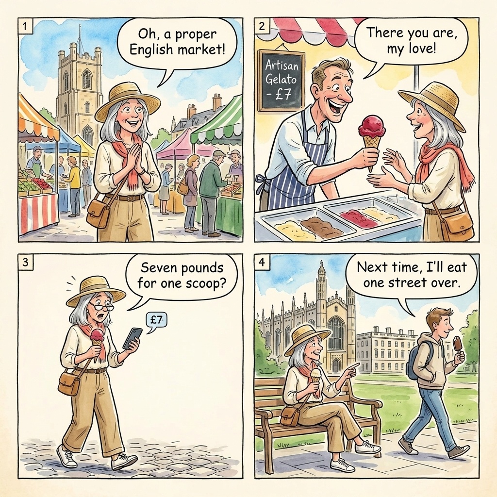 Market Square & Market Hill Overpriced Tourist-Trap Food — comic illustration