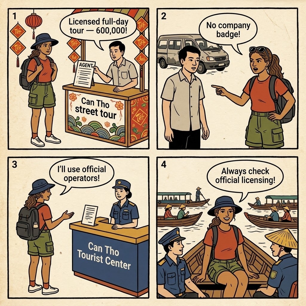 Can Tho & Mekong Delta Tour Operator License Fraud — comic illustration