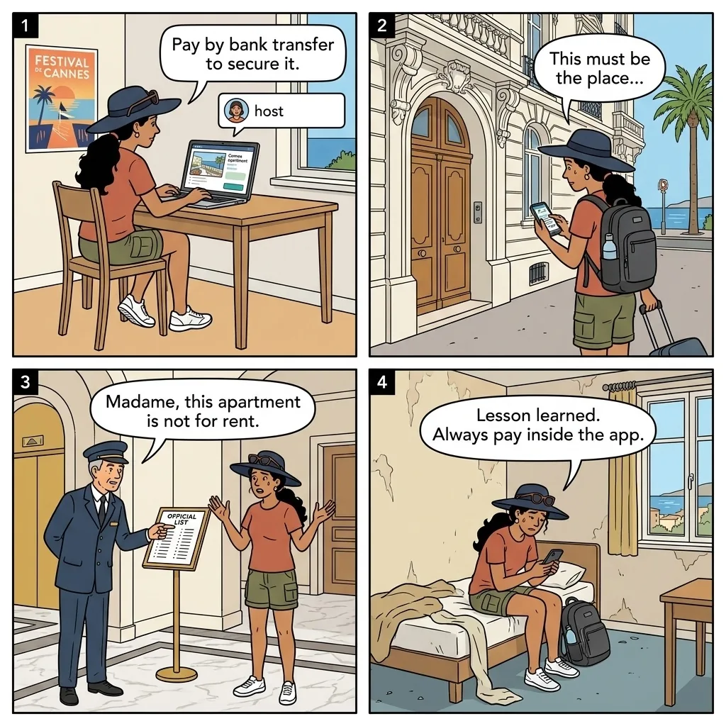 Vacation Rental Fraud — comic illustration