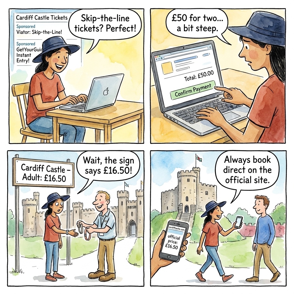 The Cardiff Castle Reseller Markup — comic illustration