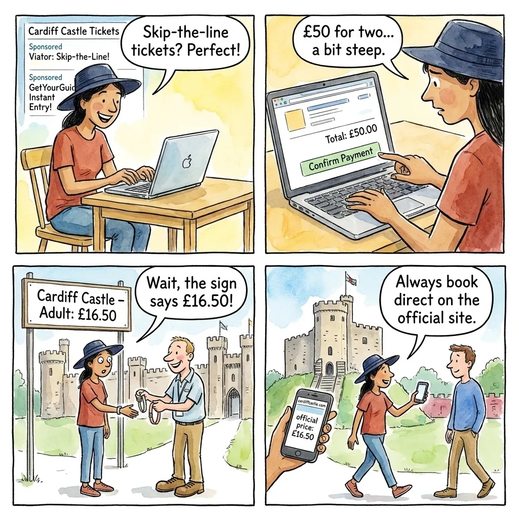 The Cardiff Castle Reseller Markup — comic illustration