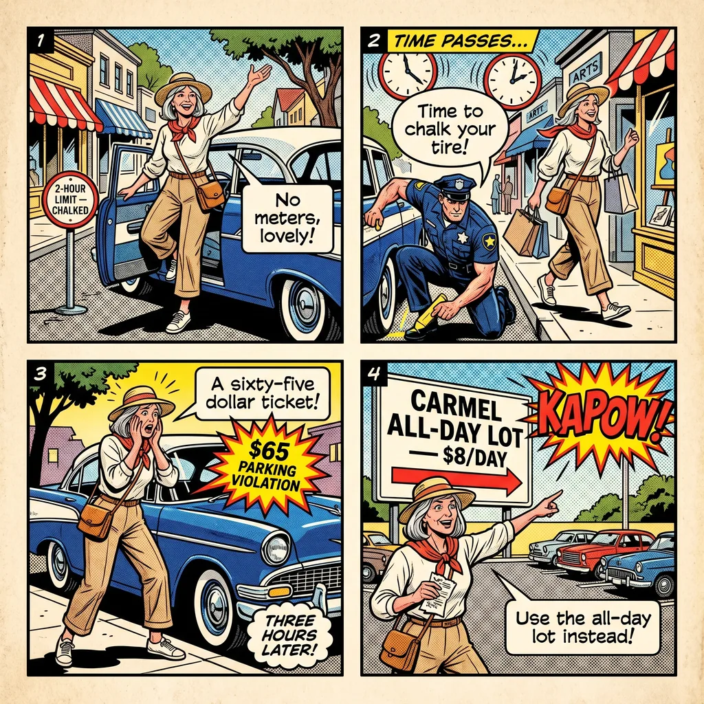 The Parking Time Trap — comic illustration