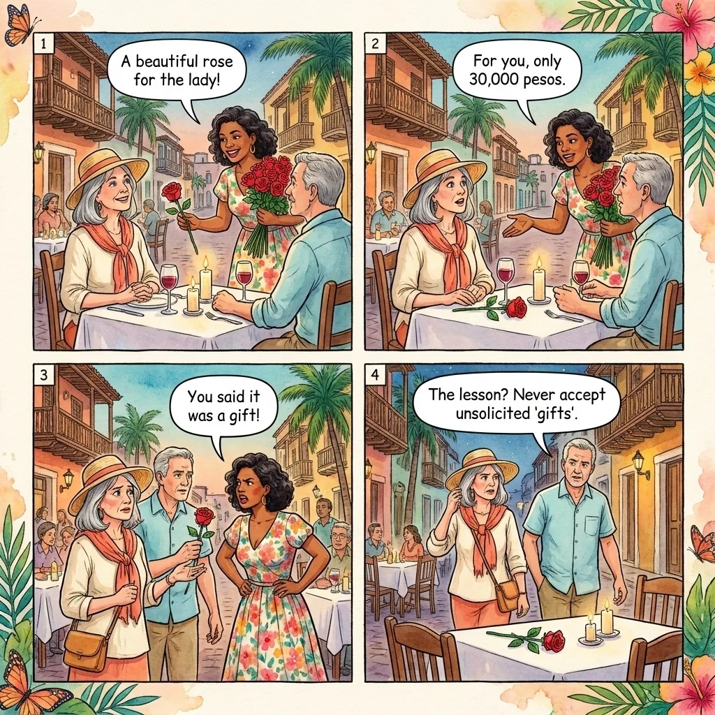 Rose Seller Pressure — comic illustration