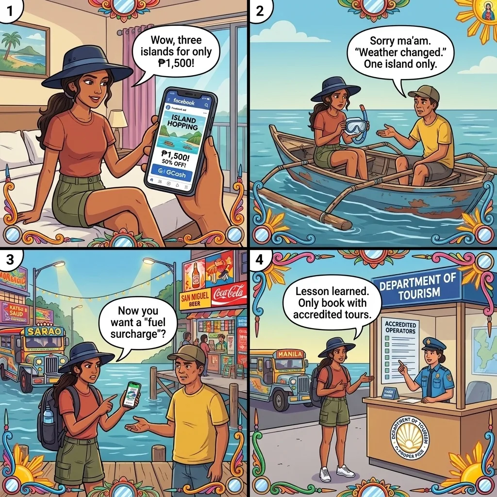 The Mactan 'Half-Price Island Hopping' Vanish — comic illustration